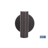 PERCHA NEGRA MATE DE ACERO CON DISEÑO REDONDO GAMA RIBEIRA 5 X 5 X 6 CM (PACK: 1 UDS) - Almacén de Ferretería Acor