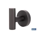 PERCHA NEGRA MATE DE ACERO CON DISEÑO REDONDO GAMA RIBEIRA 5 X 5 X 6 CM (PACK: 1 UDS) - Almacén de Ferretería Acor