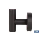 PERCHA NEGRA MATE DE ACERO CON DISEÑO REDONDO GAMA RIBEIRA 5 X 5 X 6 CM (PACK: 1 UDS) - Almacén de Ferretería Acor