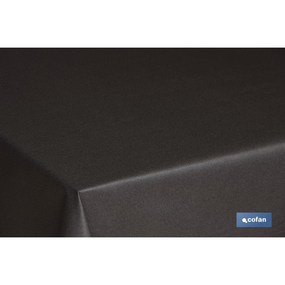 MANTEL ANTIMANCHAS RESINADO  CONFECCIONADO 1,40 x 1,40mt 50% ALG 50% /POL. NEGRO
