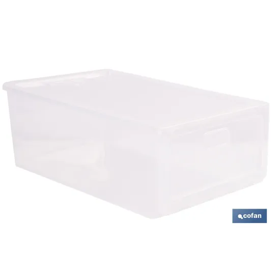 ZAPATERO APILABLE TRANSPARENTE 35,5 X 24,5 X 13,5 CM (PACK: 1 UDS) - Almacén de Ferretería Acor