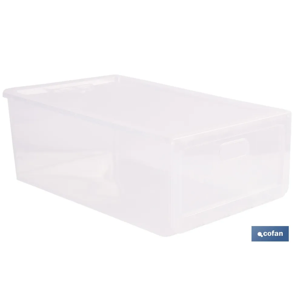 ZAPATERO APILABLE TRANSPARENTE 35,5 X 24,5 X 13,5 CM (PACK: 1 UDS) - Almacén de Ferretería Acor