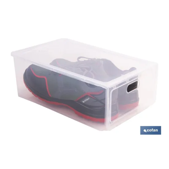 ZAPATERO APILABLE TRANSPARENTE 35,5 X 24,5 X 13,5 CM (PACK: 1 UDS) - Almacén de Ferretería Acor