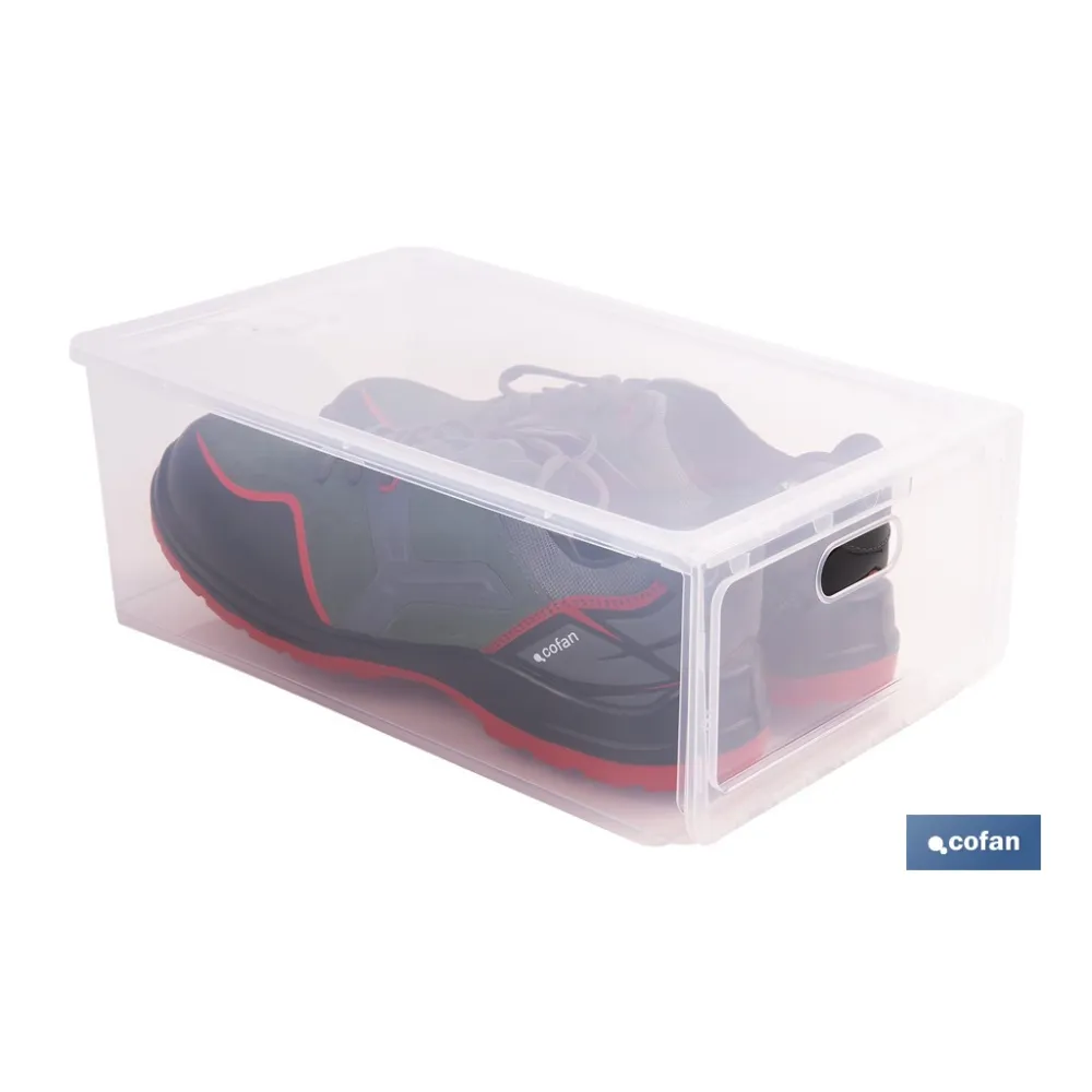 ZAPATERO APILABLE TRANSPARENTE 35,5 X 24,5 X 13,5 CM (PACK: 1 UDS) - Almacén de Ferretería Acor