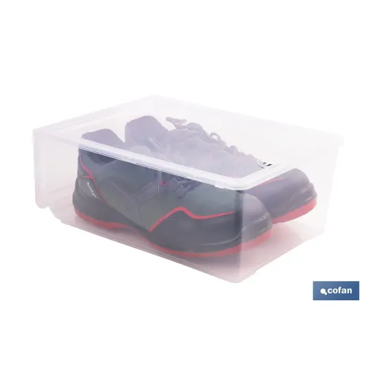 ZAPATERO APILABLE TRANSPARENTE 35,5 X 24,5 X 13,5 CM (PACK: 1 UDS) - Almacén de Ferretería Acor