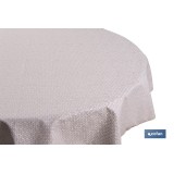 MANTEL REDONDO PÉTALOS ANTIMANCHAS RESINADO JACQUARD CONFECCIONADO 50 % ALGODÓN 50 % POLIÉSTER 1,40 M