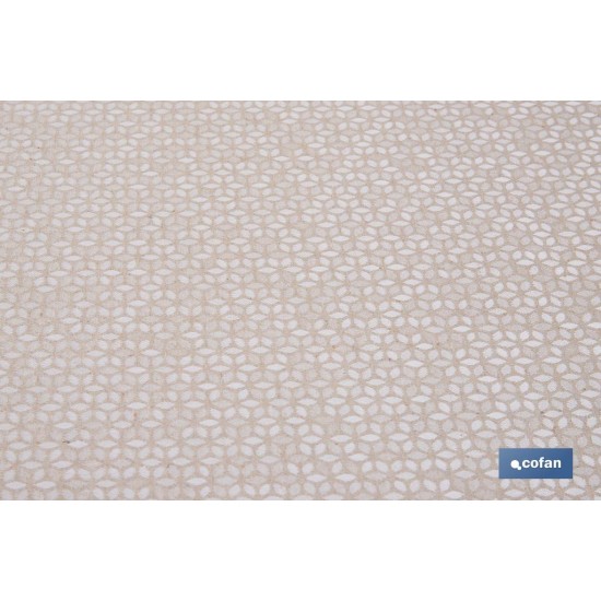 MANTEL REDONDO PÉTALOS ANTIMANCHAS RESINADO JACQUARD CONFECCIONADO 50 % ALGODÓN 50 % POLIÉSTER 1,40 M