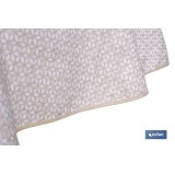 MANTEL REDONDO PÉTALOS ANTIMANCHAS RESINADO JACQUARD CONFECCIONADO 50 % ALGODÓN 50 % POLIÉSTER 1,40 M