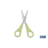 TIJERA ESCOLAR CON PUNTA REDONDA DE COLOR VERDE 13,3 CM (PACK: 1 UDS) - Almacén de Ferretería Acor
