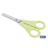 TIJERA ESCOLAR CON PUNTA REDONDA DE COLOR VERDE 13,3 CM (PACK: 1 UDS) - Almacén de Ferretería Acor