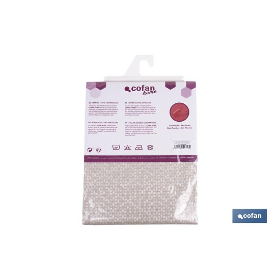 MANTEL REDONDO PÉTALOS ANTIMANCHAS RESINADO JACQUARD CONFECCIONADO 50 % ALGODÓN 50 % POLIÉSTER 1,60 M