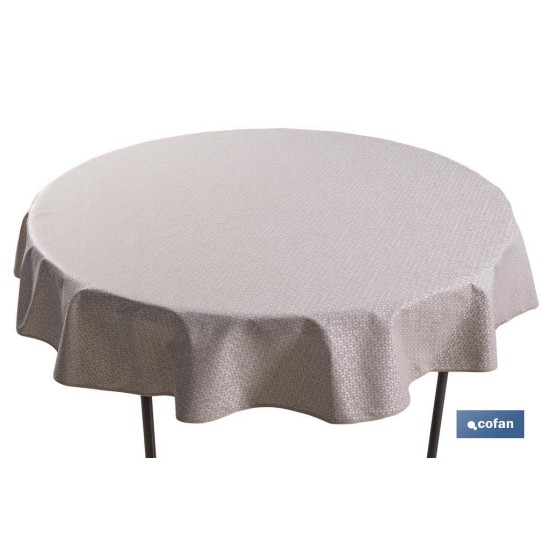 MANTEL REDONDO PÉTALOS ANTIMANCHAS RESINADO JACQUARD CONFECCIONADO 50 % ALGODÓN 50 % POLIÉSTER 1,60 M