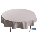 MANTEL REDONDO PÉTALOS ANTIMANCHAS RESINADO JACQUARD CONFECCIONADO 50 % ALGODÓN 50 % POLIÉSTER 1,80 M