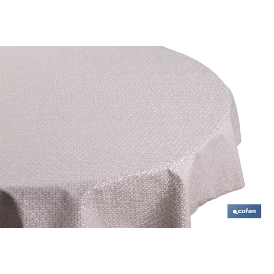 MANTEL REDONDO PÉTALOS ANTIMANCHAS RESINADO JACQUARD CONFECCIONADO 50 % ALGODÓN 50 % POLIÉSTER 1,80 M