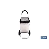 CARRO DE LA COMPRA NEGRO Y BEIGE PLEGABLE DE ALUMINIO CON 2 RUEDAS GRANDES 43 L (PACK: 1 UDS) - Almacén de Ferretería Acor