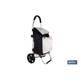 CARRO DE LA COMPRA NEGRO Y BEIGE PLEGABLE DE ALUMINIO CON 2 RUEDAS GRANDES 43 L (PACK: 1 UDS) - Almacén de Ferretería Acor