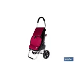 CARRO DE LA COMPRA NEGRO Y GRANATE PLEGABLE DE ALUMINIO CON 2 RUEDAS GRANDES 43 L (PACK: 1 UDS) - Almacén de Ferretería Acor