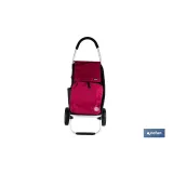 CARRO DE LA COMPRA NEGRO Y GRANATE PLEGABLE DE ALUMINIO CON 2 RUEDAS GRANDES 43 L (PACK: 1 UDS) - Almacén de Ferretería Acor