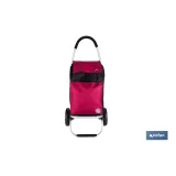 CARRO DE LA COMPRA NEGRO Y GRANATE PLEGABLE DE ALUMINIO CON 2 RUEDAS GRANDES 43 L (PACK: 1 UDS) - Almacén de Ferretería Acor