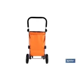 CARRO DE LA COMPRA NARANJA Y NEGRO ABATIBLE DE ALUMINIO CON 6 RUEDAS GIRATORIAS 53 L (PACK: 1 - Almacén de Ferretería Acor