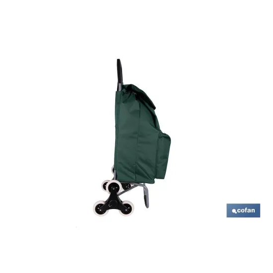 CARRO DE LA COMPRA VERDE PLEGABLE DE HIERRO CON 6 RUEDAS SUBE ESCALERAS 42 L (PACK: 1 UDS) - Almacén de Ferretería Acor