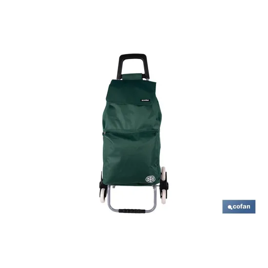 CARRO DE LA COMPRA VERDE PLEGABLE DE HIERRO CON 6 RUEDAS SUBE ESCALERAS 42 L (PACK: 1 UDS) - Almacén de Ferretería Acor