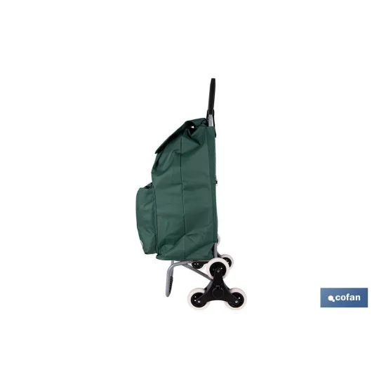 CARRO DE LA COMPRA VERDE PLEGABLE DE HIERRO CON 6 RUEDAS SUBE ESCALERAS 42 L (PACK: 1 UDS) - Almacén de Ferretería Acor