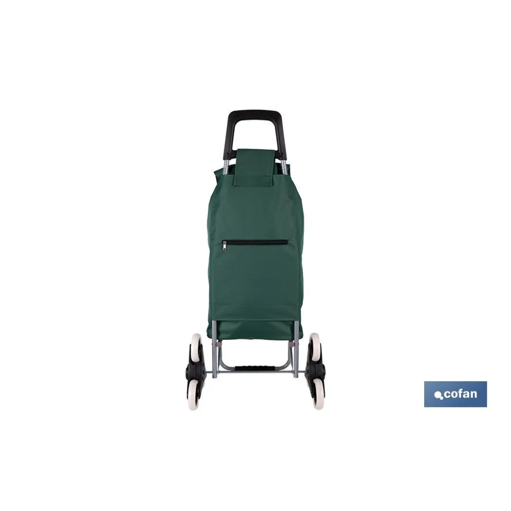 CARRO DE LA COMPRA VERDE PLEGABLE DE HIERRO CON 6 RUEDAS SUBE ESCALERAS 42 L (PACK: 1 UDS) - Almacén de Ferretería Acor