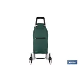 CARRO DE LA COMPRA VERDE PLEGABLE DE HIERRO CON 6 RUEDAS SUBE ESCALERAS 42 L (PACK: 1 UDS) - Almacén de Ferretería Acor