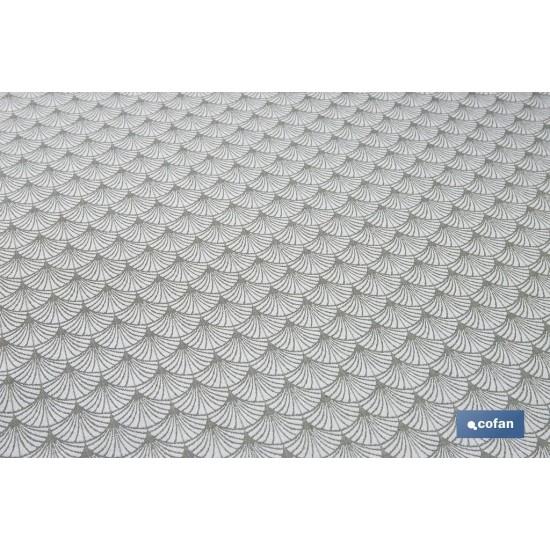 MANTEL REDONDO ARCOS VERDES ANTIMANCHAS RESINADO JACQUARD CONFECCIONADO 50% ALGODÓN 50% POLIESTER 1,60 M