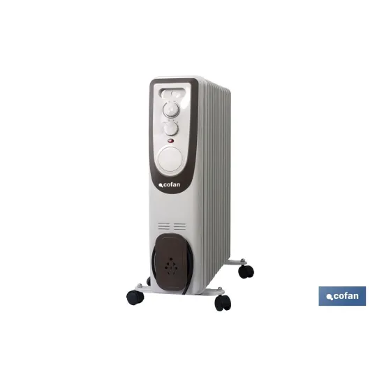 RADIADOR DE ACEITE CON TERMOSTATO REGULABLE 11 ELEMENTOS 2500 W (PACK: 1 UDS) - Almacén de Ferretería Acor
