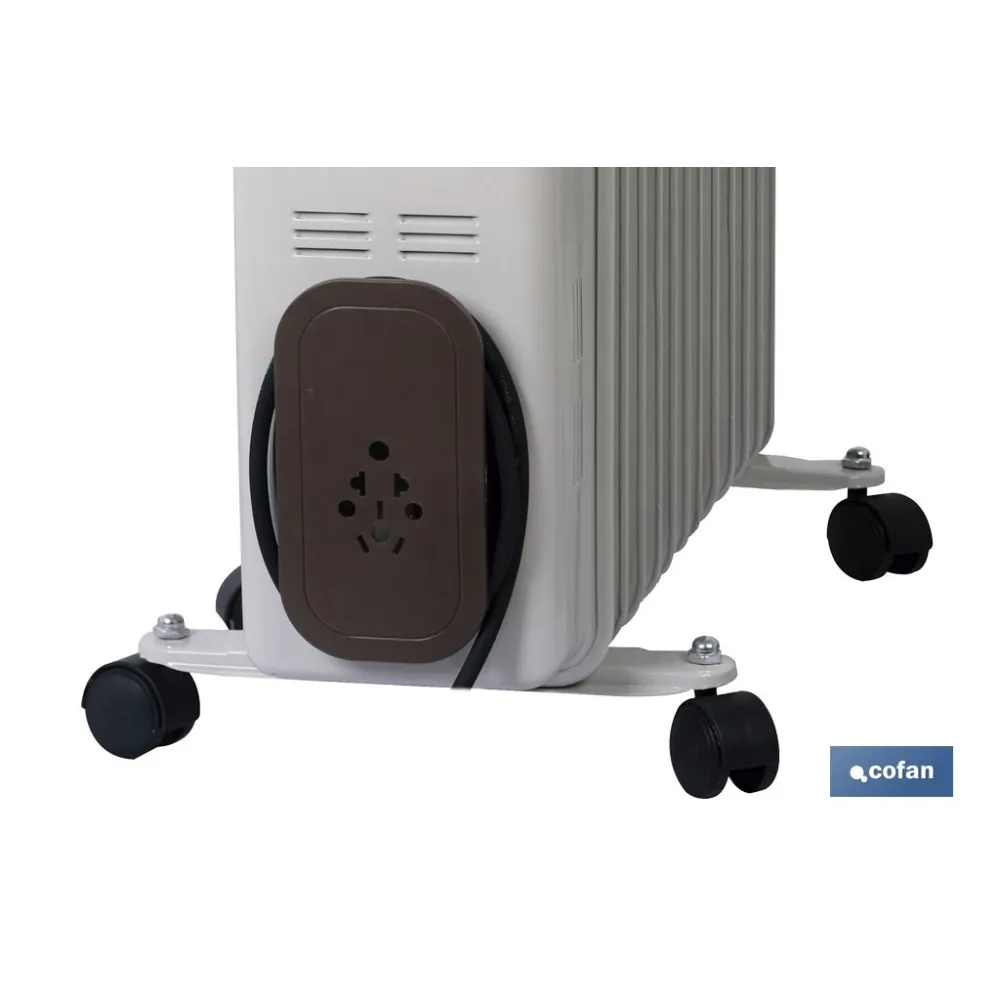 RADIADOR DE ACEITE CON TERMOSTATO REGULABLE 11 ELEMENTOS 2500 W (PACK: 1 UDS) - Almacén de Ferretería Acor