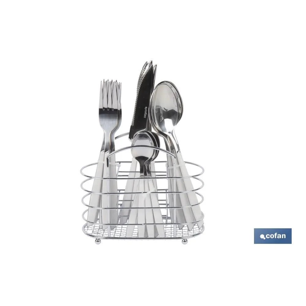 SET DE CUBIERTOS 24 PIEZAS ACERO INOXIDABLE COLOR BLANCO (PACK: 1 UDS) - Almacén de Ferretería Acor