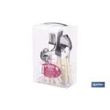 SET DE CUBIERTOS 24 PIEZAS ACERO INOXIDABLE COLOR AMARILLO (PACK: 1 UDS) - Almacén de Ferretería Acor