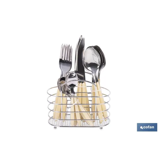 SET DE CUBIERTOS 24 PIEZAS ACERO INOXIDABLE COLOR AMARILLO (PACK: 1 UDS) - Almacén de Ferretería Acor