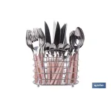 SET DE CUBIERTOS 24 PIEZAS ACERO INOXIDABLE COLOR ROSA (PACK: 1 UDS) - Almacén de Ferretería Acor