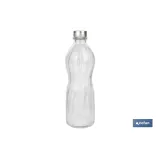 BOTELLA DE VIDRIO TRANSPARENTE CON TAPÓN ACERO INOXIDABLE 1 L (PACK: 6 UDS) - Almacén de Ferretería Acor