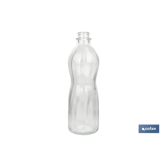 BOTELLA DE VIDRIO TRANSPARENTE CON TAPÓN ACERO INOXIDABLE 1 L (PACK: 6 UDS) - Almacén de Ferretería Acor