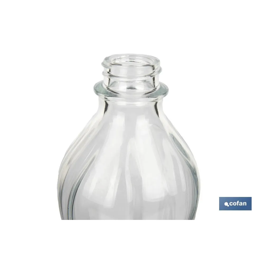 BOTELLA DE VIDRIO TRANSPARENTE TAPÓN ACERO INOXIDABLE 1 L VENTA UNITARIA (PACK: 1 UDS) - Almacén de Ferretería Acor
