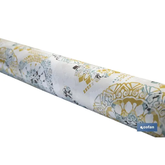 ROLLO DE MANTEL ANTIMANCHAS MOSAICO CÁLIDO 1,40 X 20 M (PACK: 1 UDS) - Almacén de Ferretería Acor