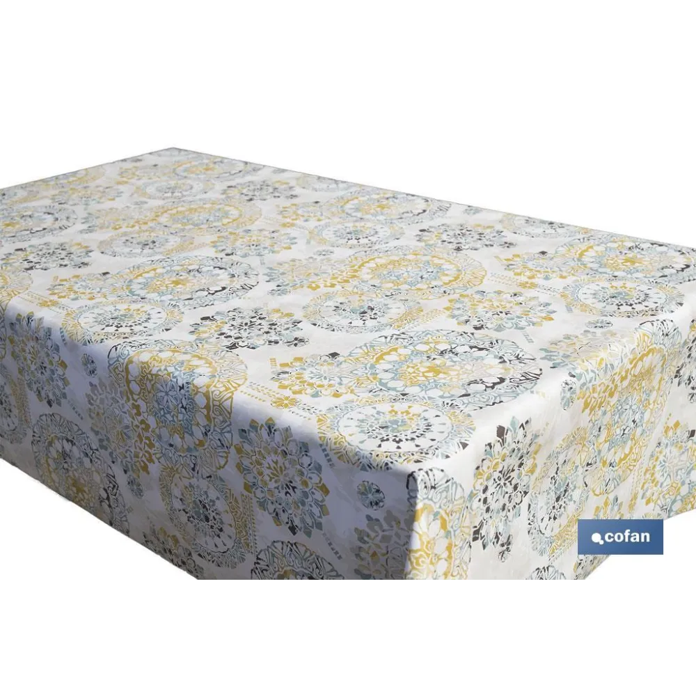 ROLLO DE MANTEL ANTIMANCHAS MOSAICO CÁLIDO 1,40 X 20 M (PACK: 1 UDS) - Almacén de Ferretería Acor