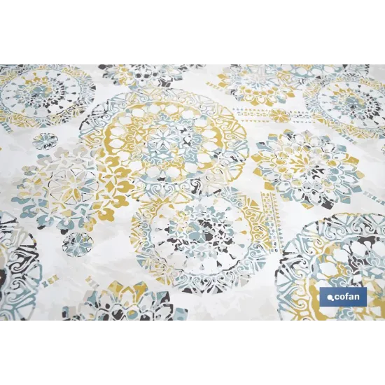 ROLLO DE MANTEL ANTIMANCHAS MOSAICO CÁLIDO 1,40 X 20 M (PACK: 1 UDS) - Almacén de Ferretería Acor