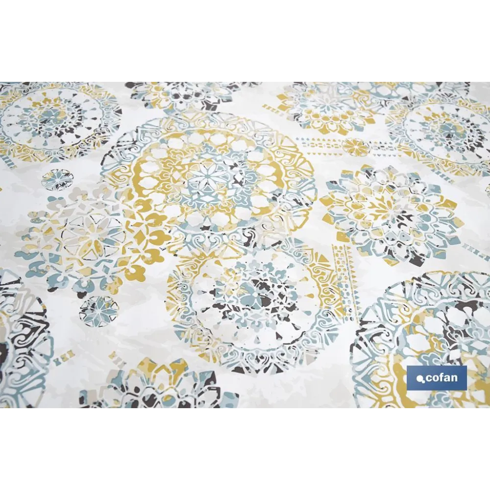 ROLLO DE MANTEL ANTIMANCHAS MOSAICO CÁLIDO 1,40 X 20 M (PACK: 1 UDS) - Almacén de Ferretería Acor