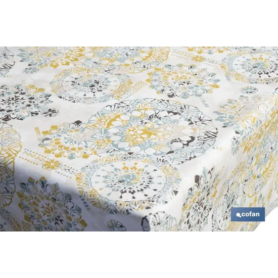 ROLLO DE MANTEL ANTIMANCHAS MOSAICO CÁLIDO 1,40 X 20 M (PACK: 1 UDS) - Almacén de Ferretería Acor