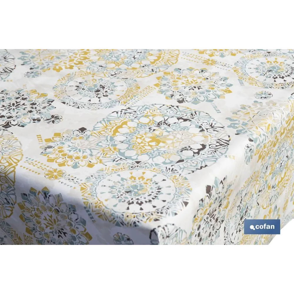 ROLLO DE MANTEL ANTIMANCHAS MOSAICO CÁLIDO 1,40 X 20 M (PACK: 1 UDS) - Almacén de Ferretería Acor