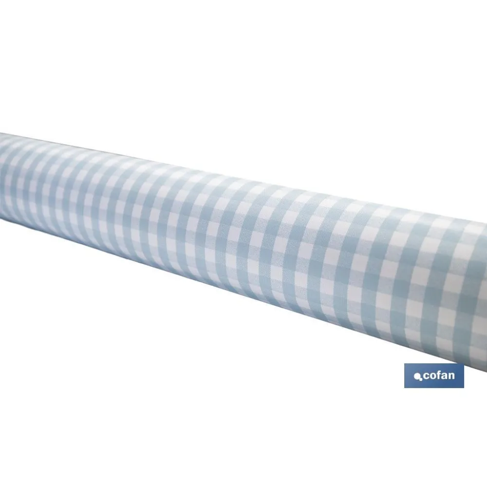 ROLLO DE MANTEL ANTIMANCHAS CUADROS AZULES 1,40 X 20 M (PACK: 1 UDS) - Almacén de Ferretería Acor
