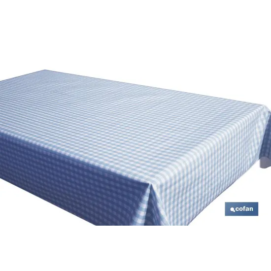 ROLLO DE MANTEL ANTIMANCHAS CUADROS AZULES 1,40 X 20 M (PACK: 1 UDS) - Almacén de Ferretería Acor