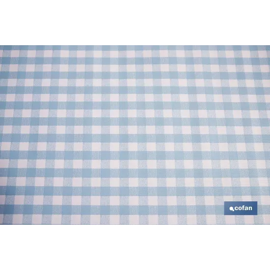 ROLLO DE MANTEL ANTIMANCHAS CUADROS AZULES 1,40 X 20 M (PACK: 1 UDS) - Almacén de Ferretería Acor