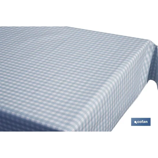 ROLLO DE MANTEL ANTIMANCHAS CUADROS AZULES 1,40 X 20 M (PACK: 1 UDS) - Almacén de Ferretería Acor