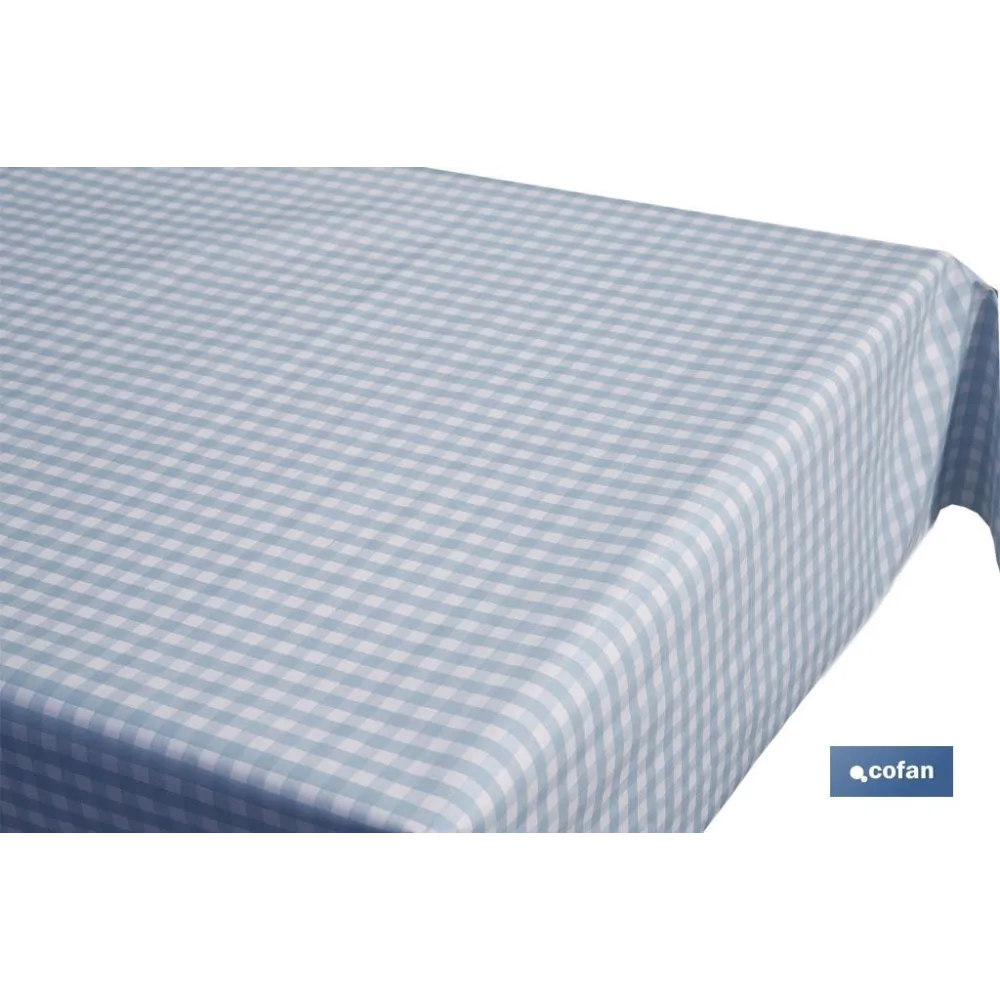 ROLLO DE MANTEL ANTIMANCHAS CUADROS AZULES 1,40 X 20 M (PACK: 1 UDS) - Almacén de Ferretería Acor